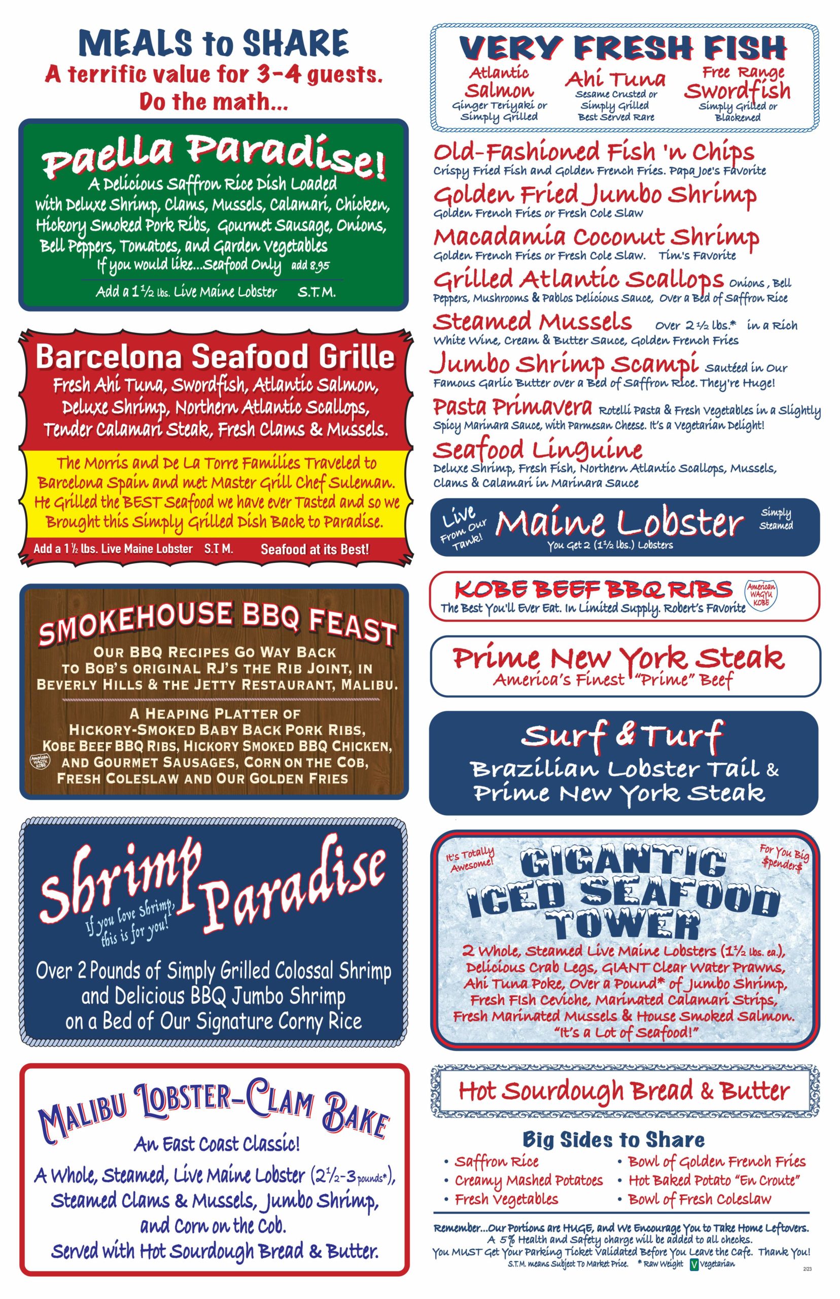 Paradise menu discount