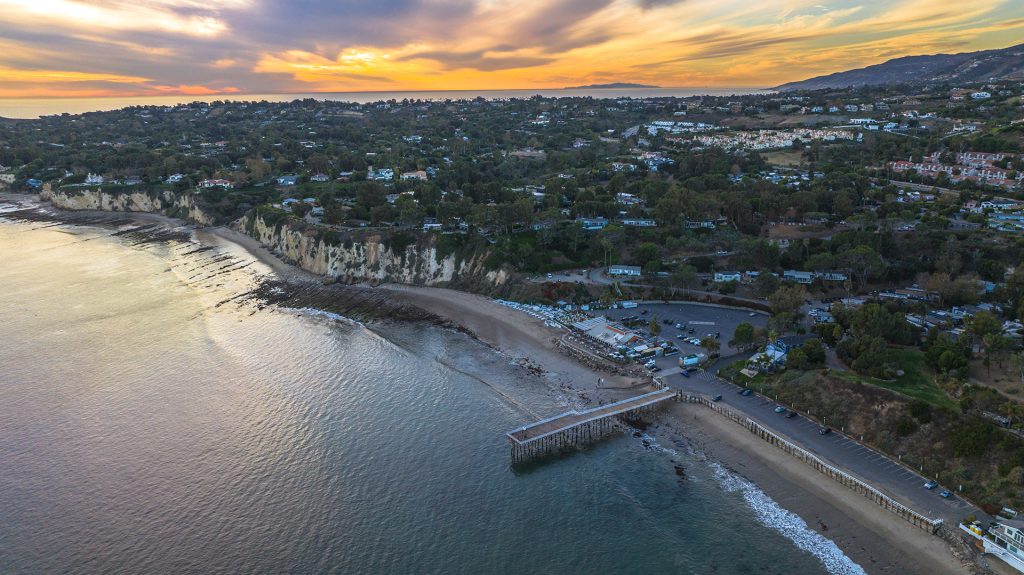Paradise Cove Malibu Drone Sunset Photo